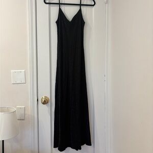 Black Slip Dress with leopard jacquard